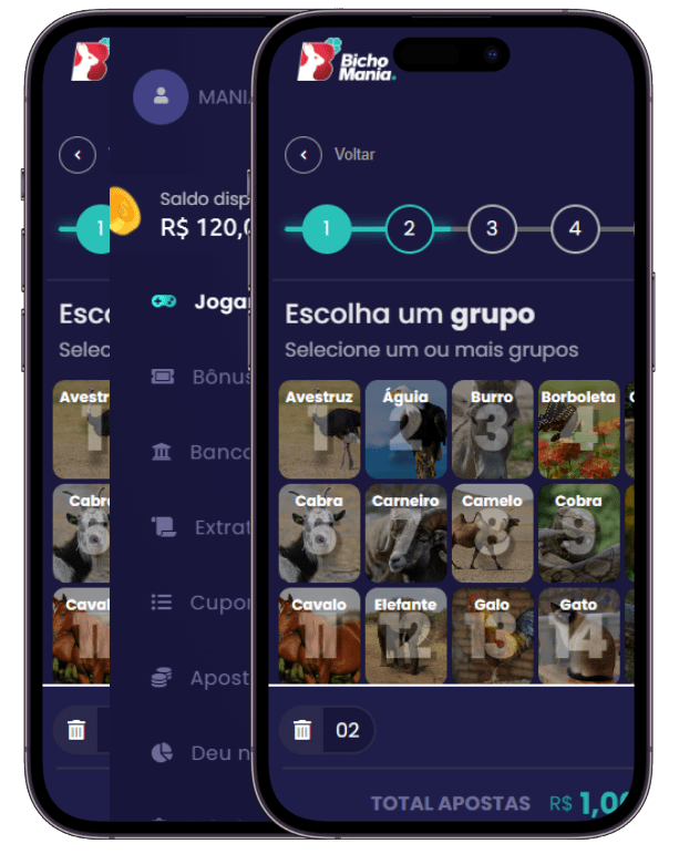 Aplicativo Bicho Mania no celular